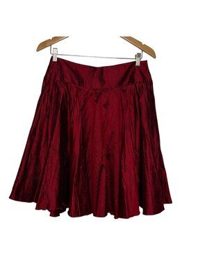 90s Dean Alan Red Silk Skirt Womens Medium Sheer Iridescent Fairy Holiday Vamp